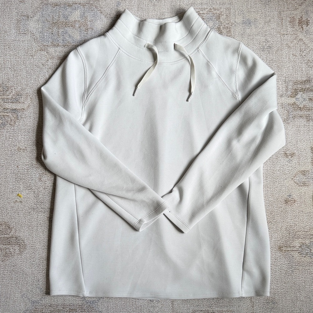 SPANX Men's Cream Turtleneck Pullover with Drawstring